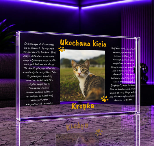 Ukochana kicia zdjęcie + tekst - Druk na szkle, spersonalizowany prezent - idamell.com