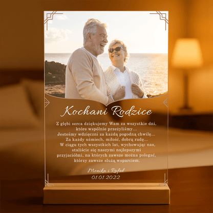 Ukochani rodzice - Druk na szkle, spersonalizowany prezent dla rodziców - idamell.com