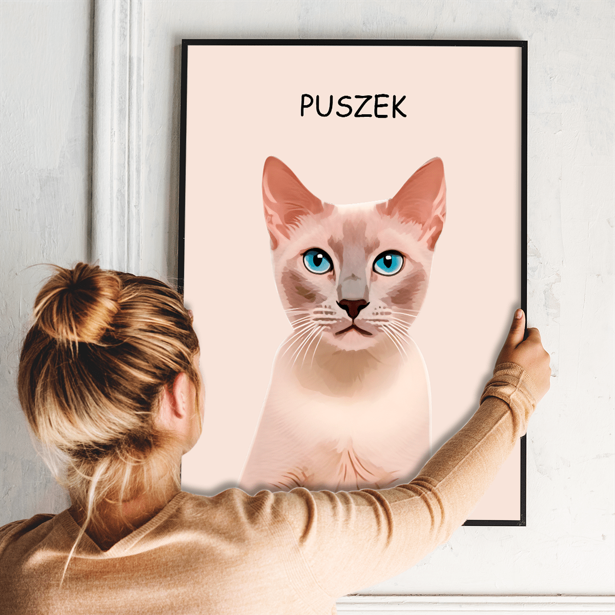 Ukochany kot - plakat, spersonalizowany prezent dla właściciela kota - idamell.com