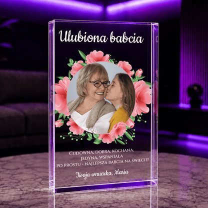Ulubiona Babcia - Druk na szkle, spersonalizowany prezent dla babci - idamell.com