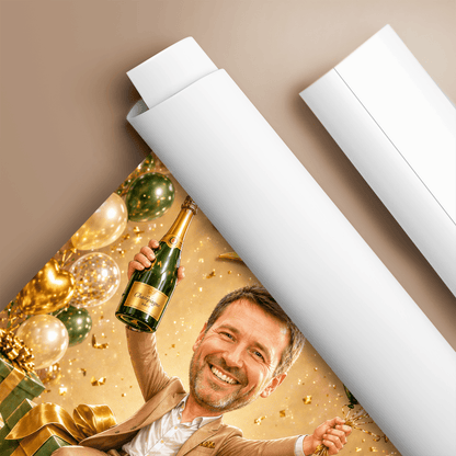 Urodzinowa niespodzianka - plakat, spersonalizowany prezent dla niego - idamell.com