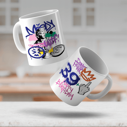 Urodzinowy design - 1x Kubek z nadrukiem, spersonalizowany prezent dla niego - idamell.com
