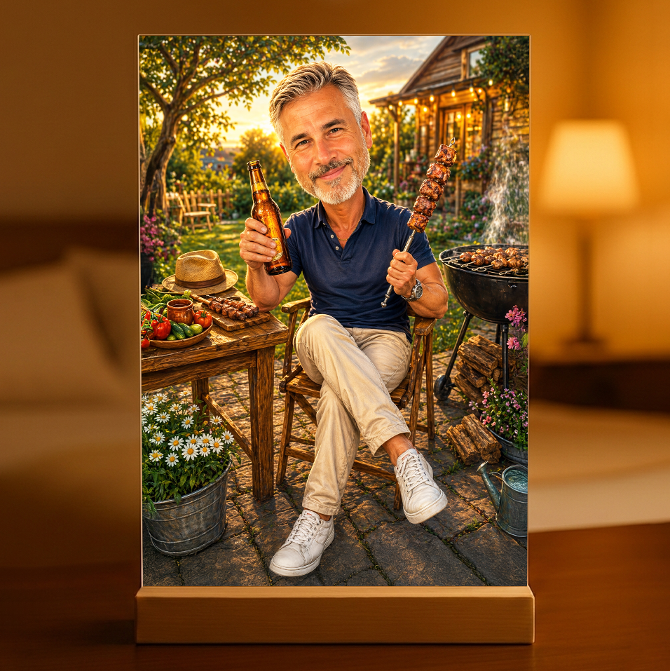 Portret dla niego - Druk na szkle, spersonalizowany prezent dla mężczyzny