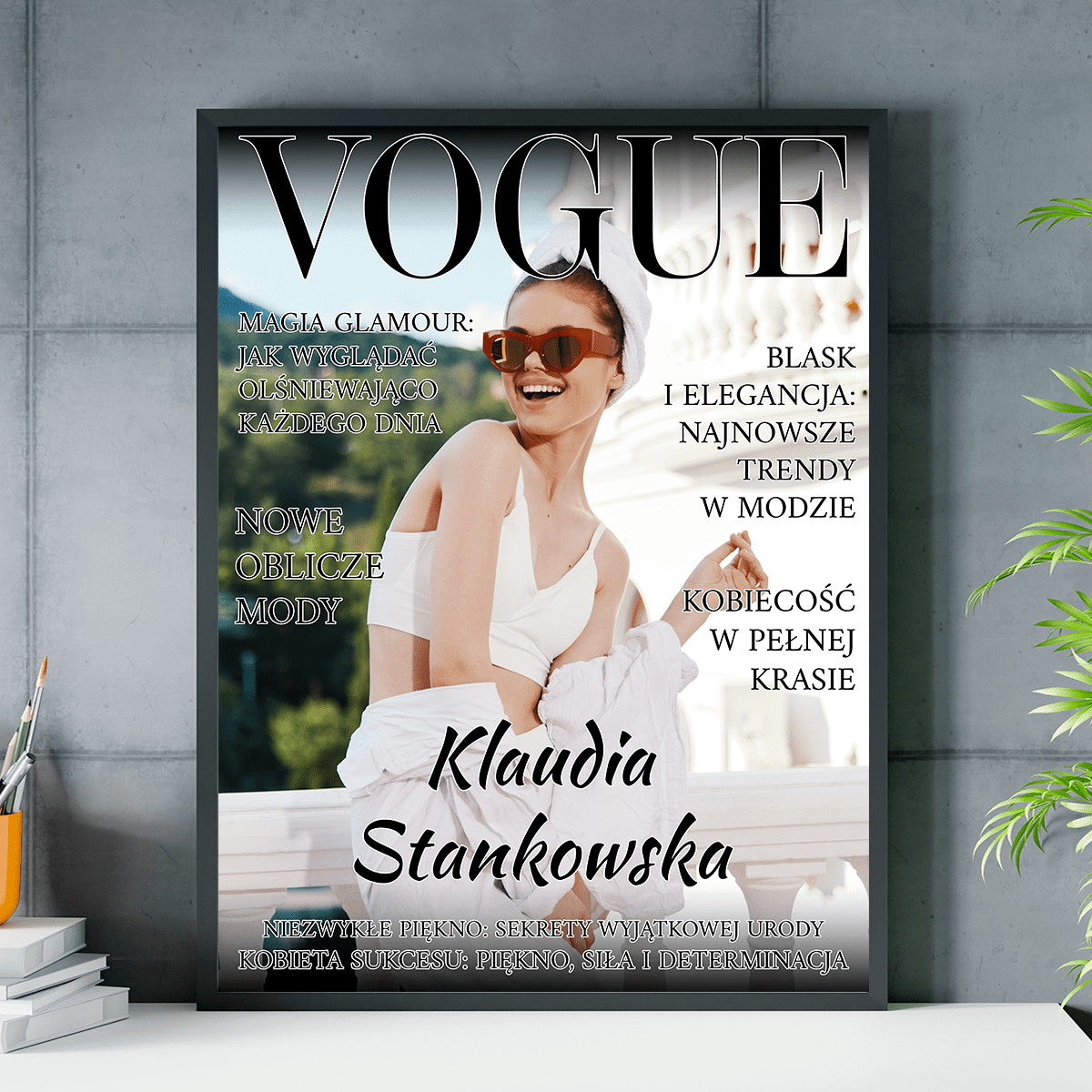 Vogue - plakat, spersonalizowany prezent dla niej - idamell.com