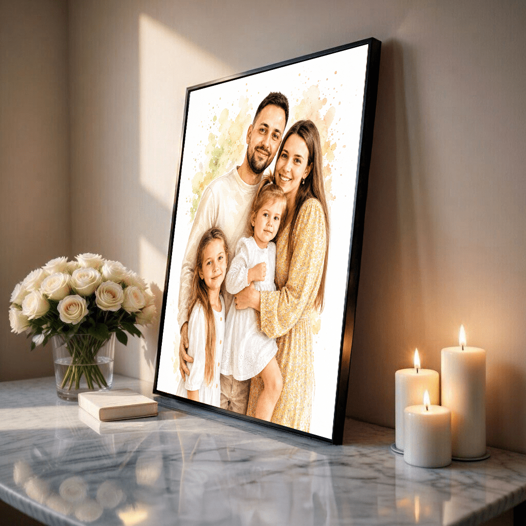 W akwarelowym stylu - plakat, spersonalizowany prezent dla pary - idamell.com