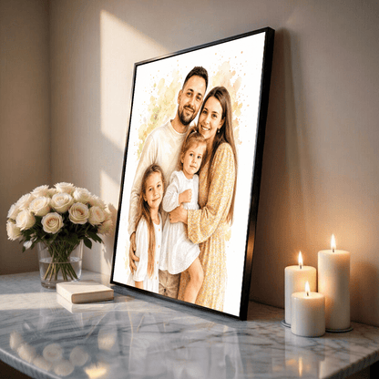 W akwarelowym stylu - plakat, spersonalizowany prezent dla pary - idamell.com