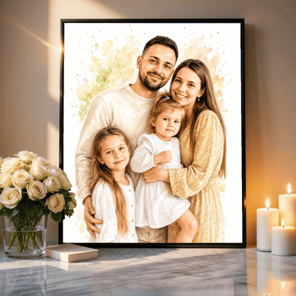 W akwarelowym stylu - plakat, spersonalizowany prezent dla pary - idamell.com