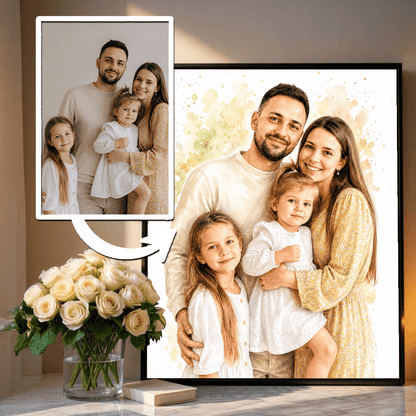 W akwarelowym stylu - plakat, spersonalizowany prezent dla pary - idamell.com
