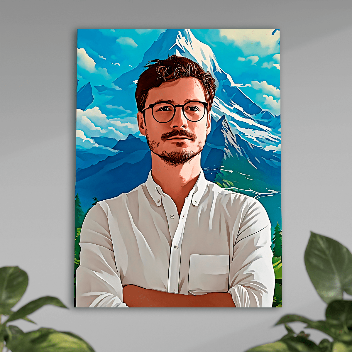 W animowanym stylu - plakat, spersonalizowany prezent dla niego - idamell.com