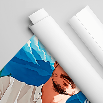 W animowanym stylu - plakat, spersonalizowany prezent dla niego - idamell.com