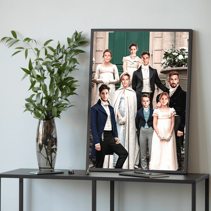W stylu historycznego serialu - plakat, spersonalizowany prezent dla rodziców - idamell.com