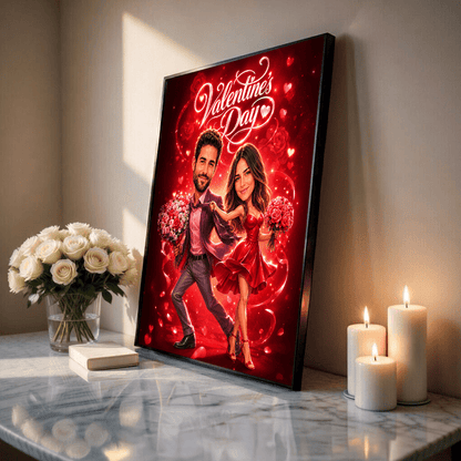 Walentynkowa ilustracja - plakat, spersonalizowany prezent dla niej - idamell.com
