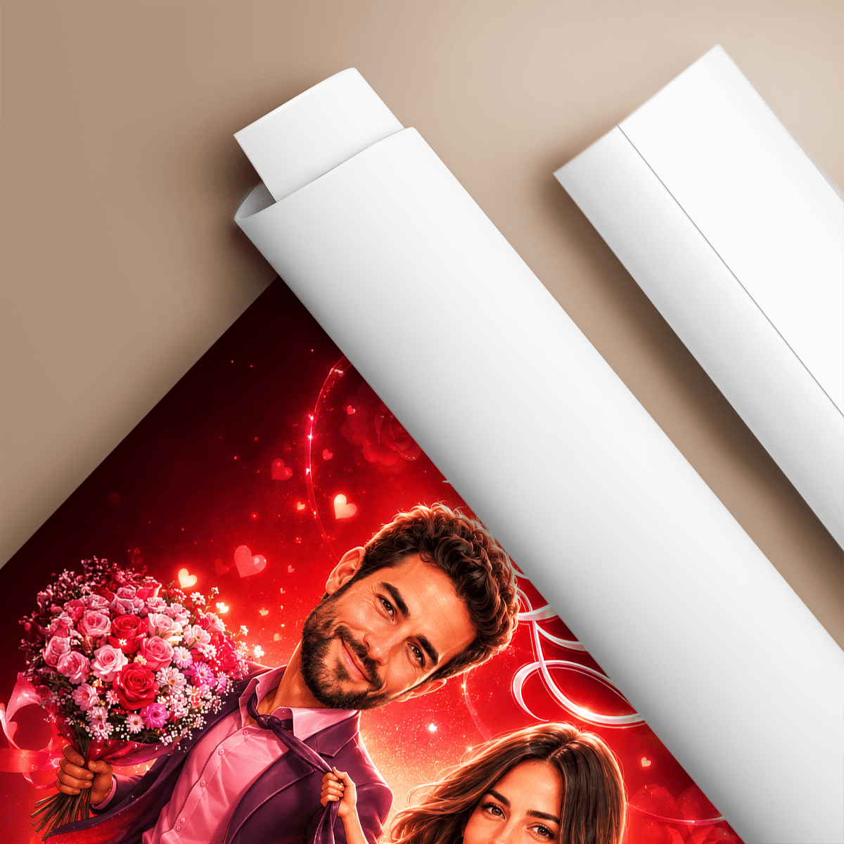 Walentynkowa ilustracja - plakat, spersonalizowany prezent dla niej - idamell.com