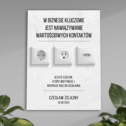 Wartościowe kontakty - plakat, spersonalizowany prezent dla szefa - idamell.com