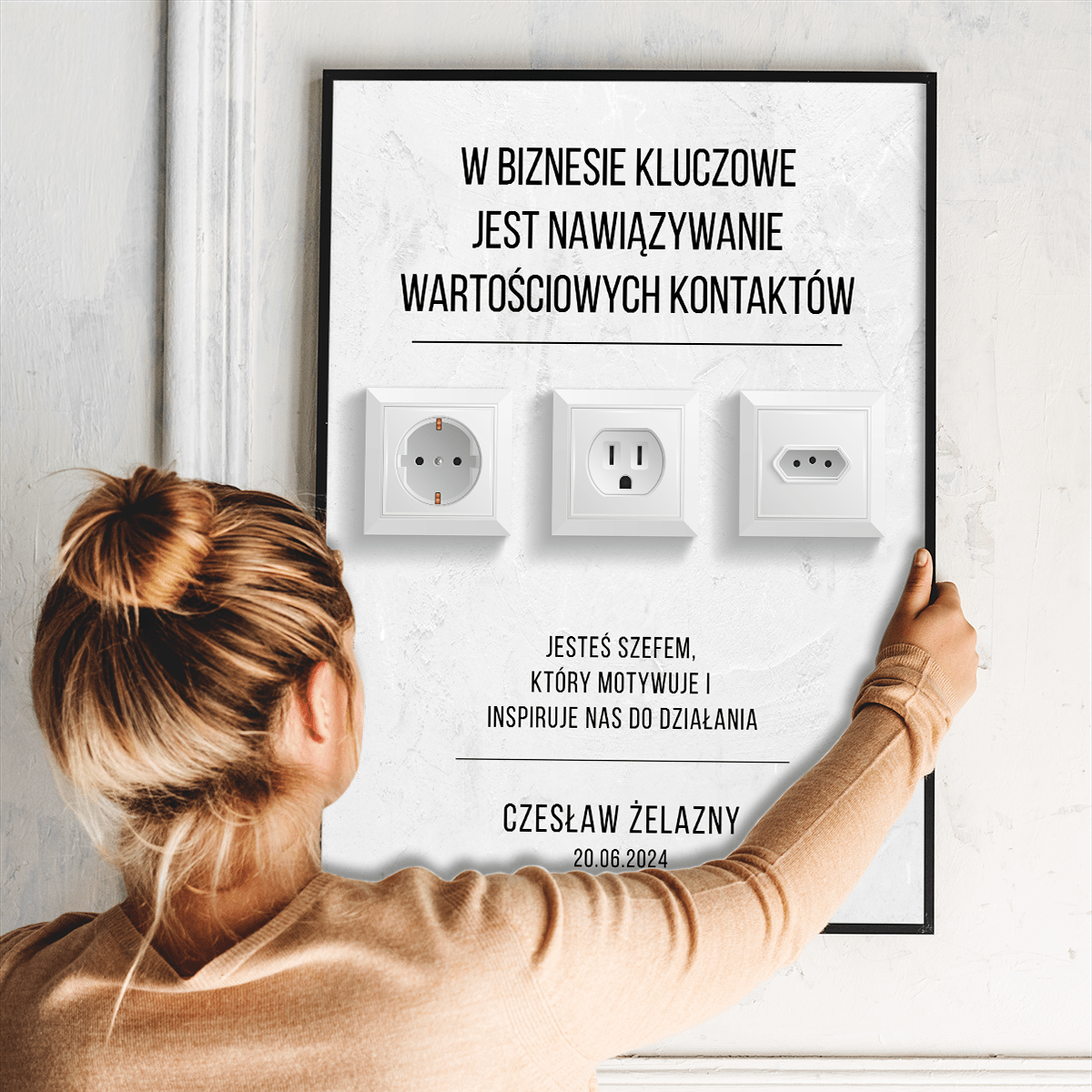 Wartościowe kontakty - plakat, spersonalizowany prezent dla szefa - idamell.com