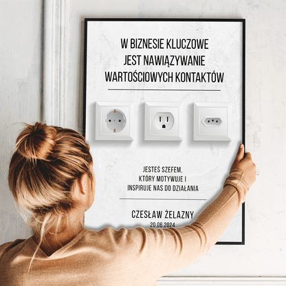 Wartościowe kontakty - plakat, spersonalizowany prezent dla szefa - idamell.com