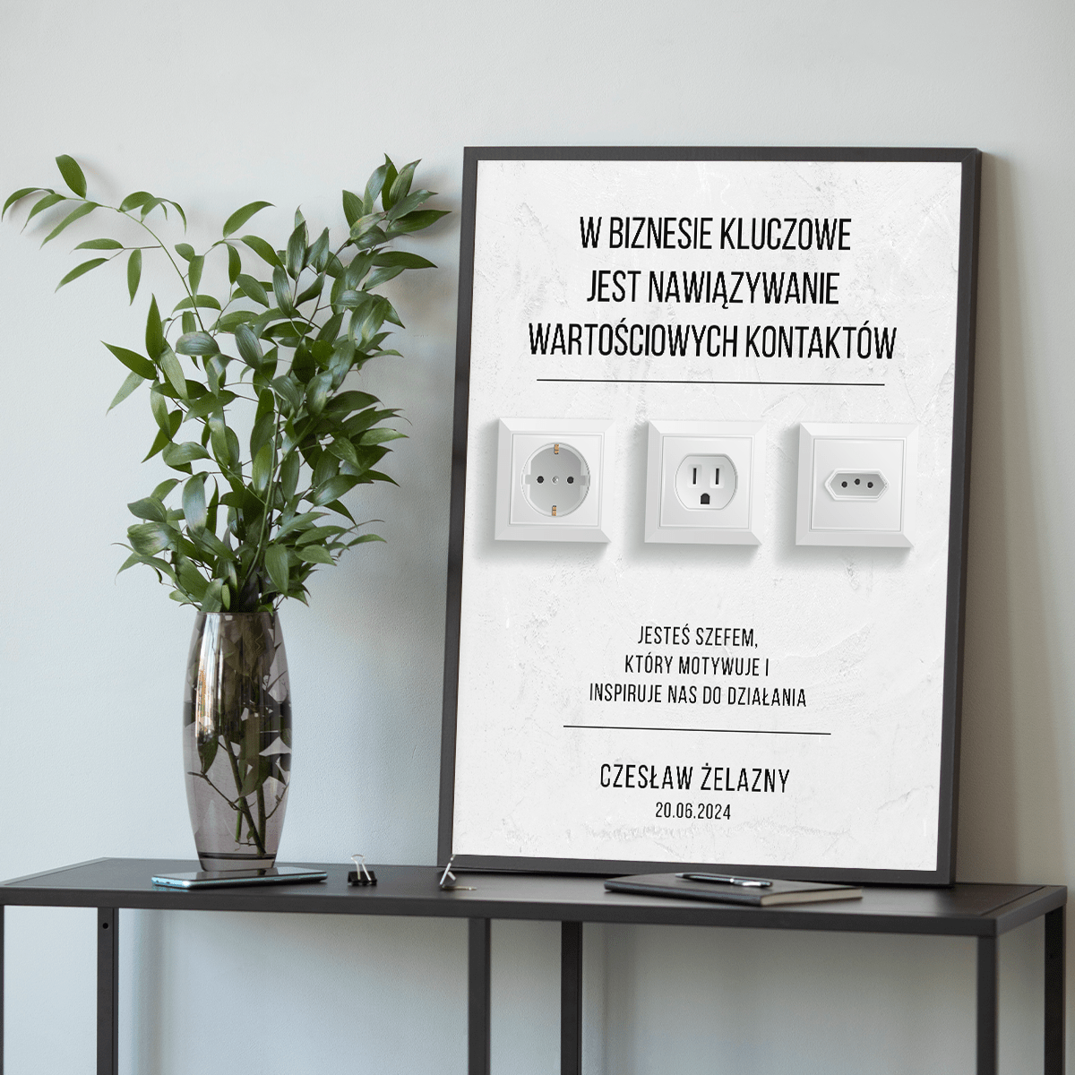Wartościowe kontakty - plakat, spersonalizowany prezent dla szefa - idamell.com