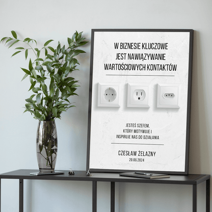 Wartościowe kontakty - plakat, spersonalizowany prezent dla szefa - idamell.com