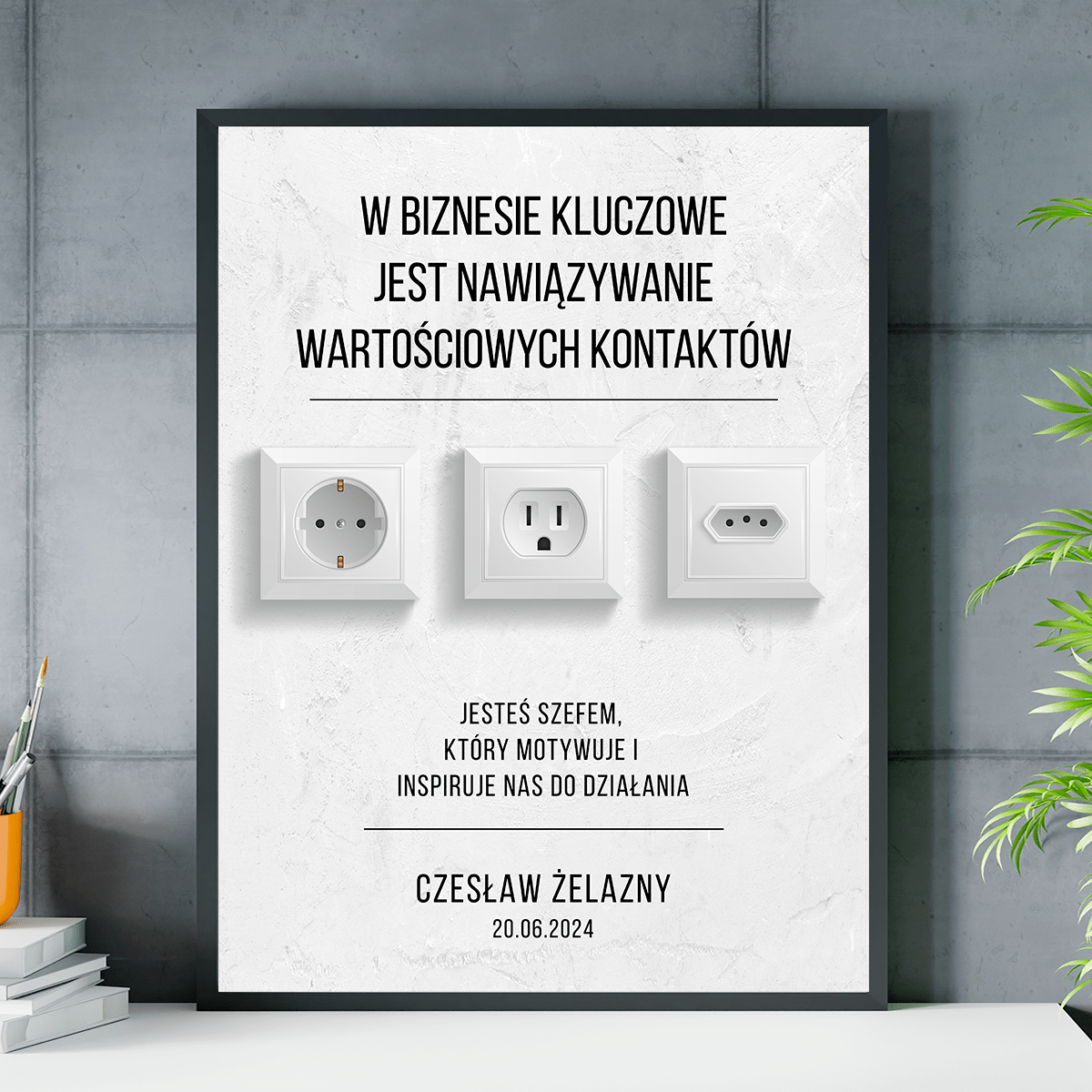 Wartościowe kontakty - plakat, spersonalizowany prezent dla szefa - idamell.com