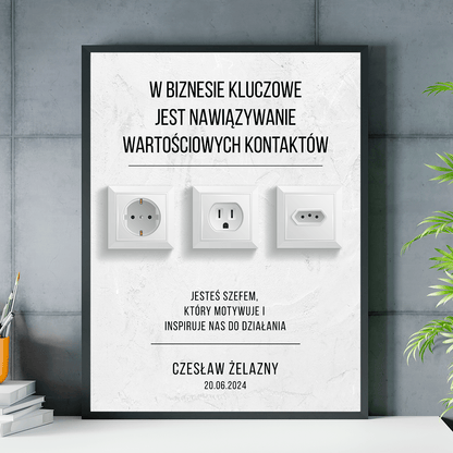 Wartościowe kontakty - plakat, spersonalizowany prezent dla szefa - idamell.com