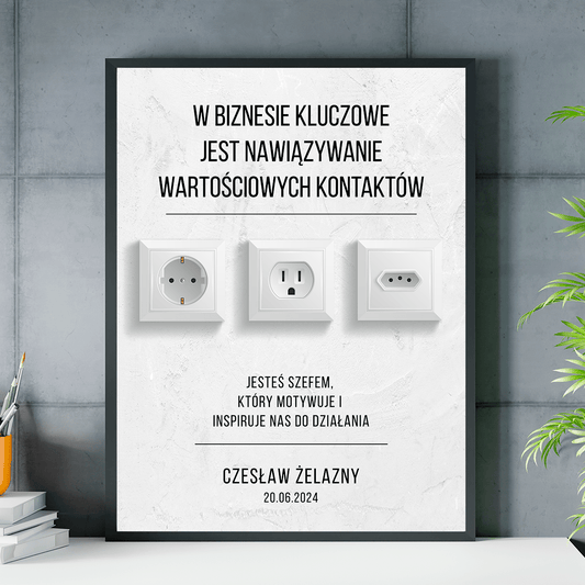 Wartościowe kontakty - plakat, spersonalizowany prezent dla szefa - idamell.com