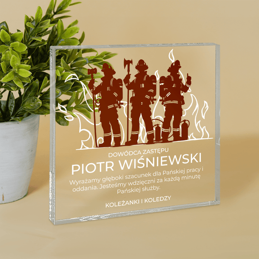 Wdzięczność za służbę - Druk na kwadratowym szkle, spersonalizowany prezent dla mężczyzny - idamell.com