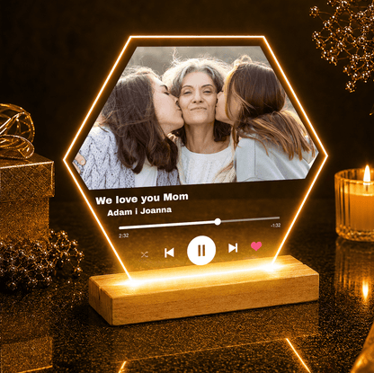 We love you Mom Spotify - Druk na szkle, spersonalizowany prezent dla mamy - idamell.com