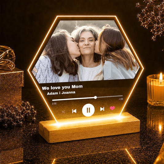 We love you Mom Spotify - Druk na szkle, spersonalizowany prezent dla mamy - idamell.com
