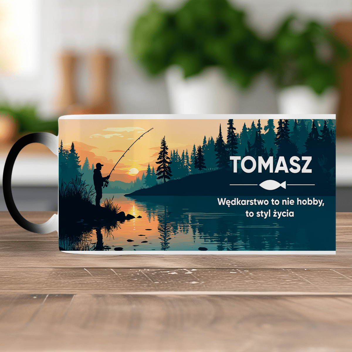 Wędkarstwo to styl życia - 1x Kubek magiczny z nadrukiem, spersonalizowany prezent dla wędkarza - idamell.com