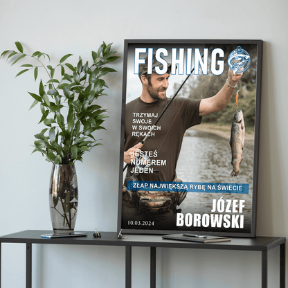 Wędkarz numer jeden - plakat, spersonalizowany prezent dla mężczyzny - idamell.com