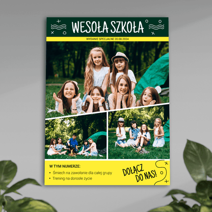 Wesoła szkoła - plakat, spersonalizowany prezent dla dziecka - idamell.com