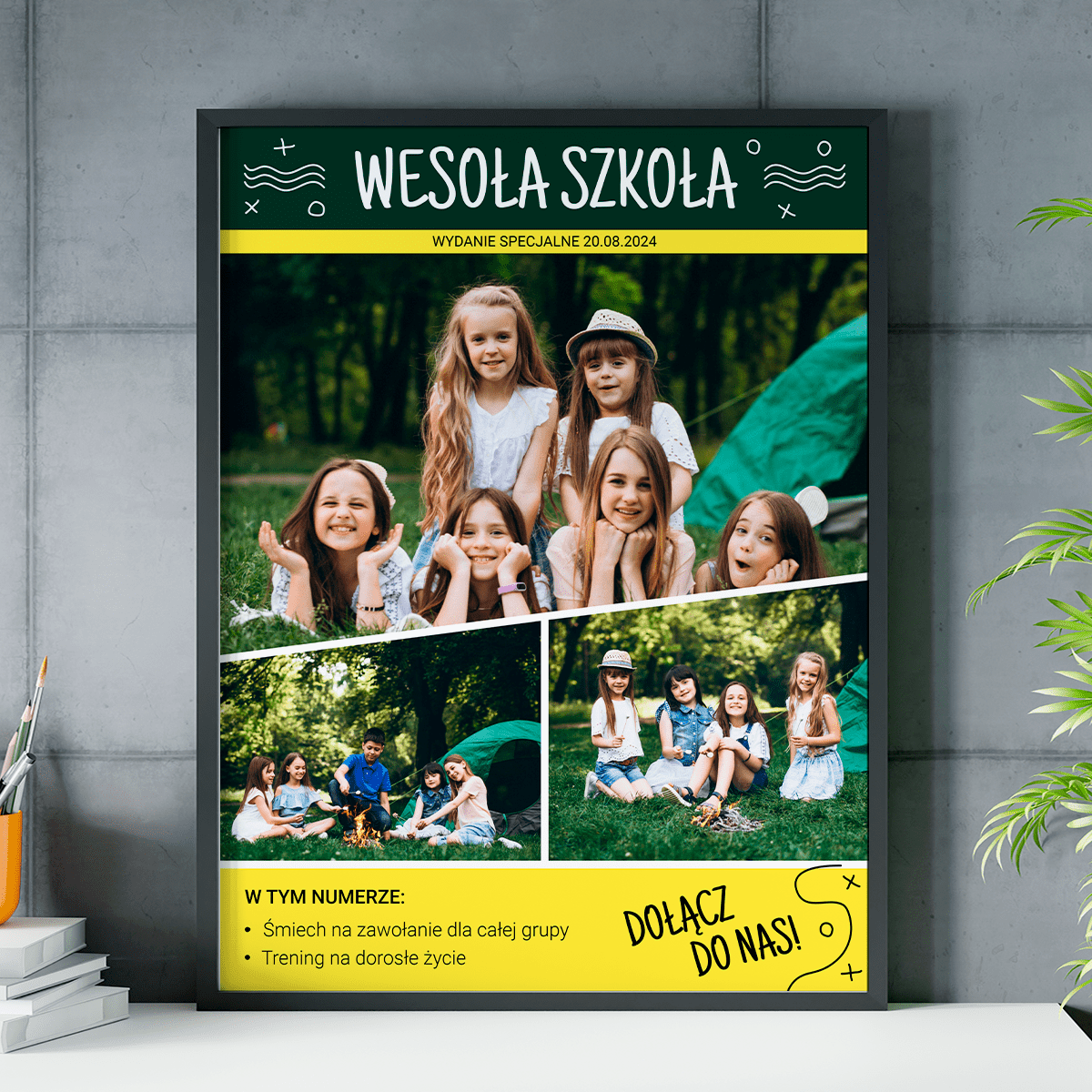 Wesoła szkoła - plakat, spersonalizowany prezent dla dziecka - idamell.com