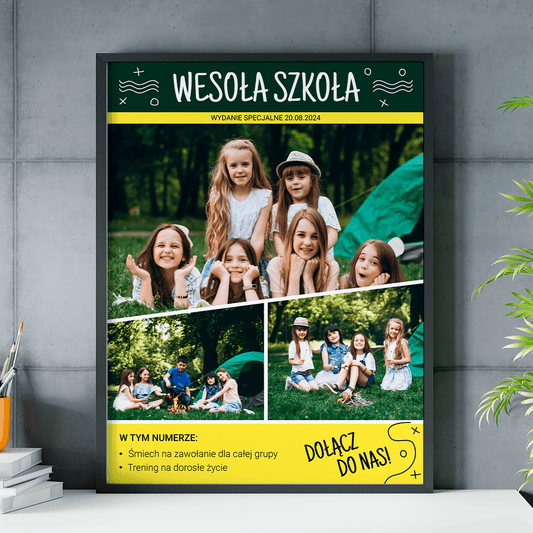 Wesoła szkoła - plakat, spersonalizowany prezent dla dziecka - idamell.com