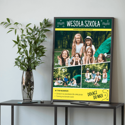Wesoła szkoła - plakat, spersonalizowany prezent dla dziecka - idamell.com