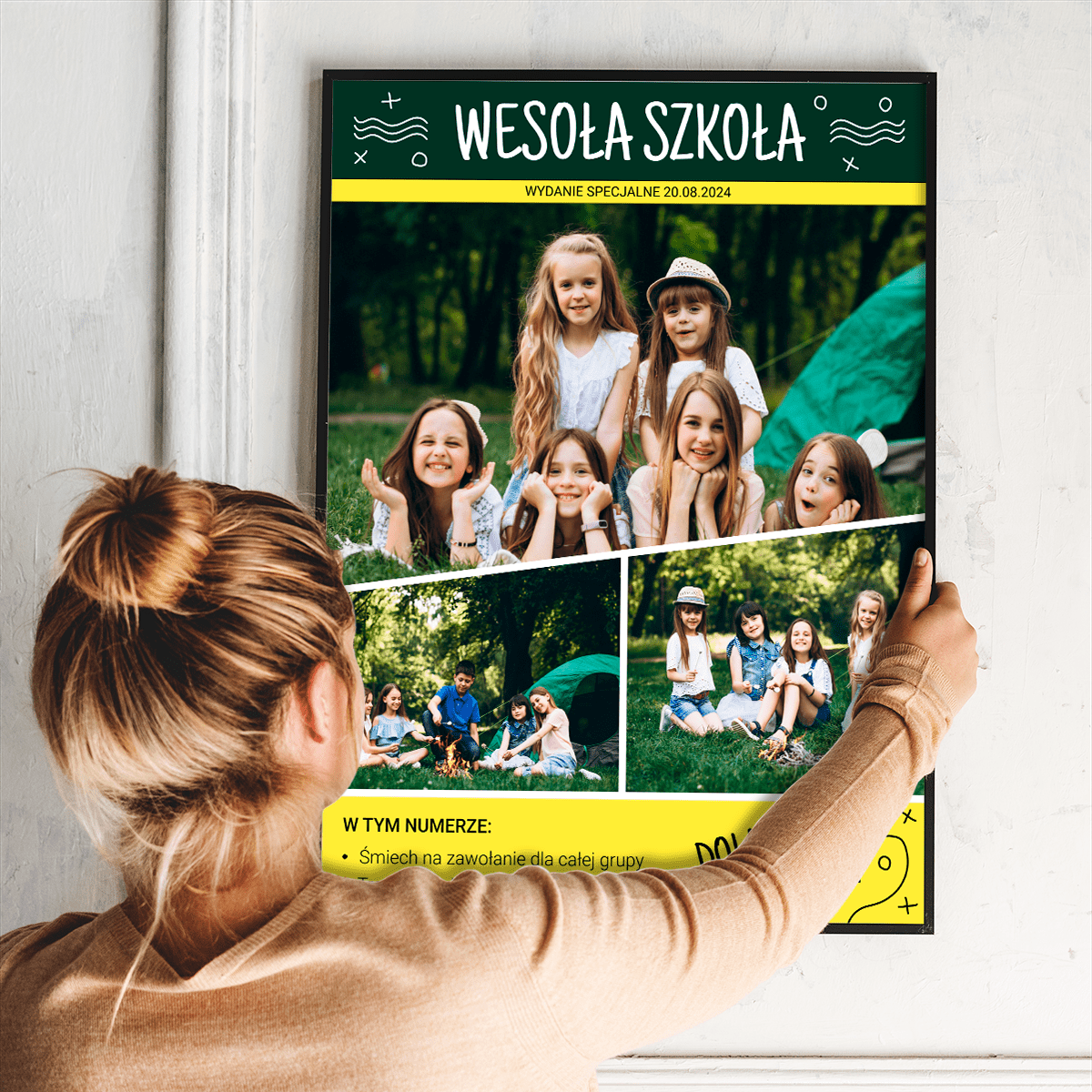 Wesoła szkoła - plakat, spersonalizowany prezent dla dziecka - idamell.com