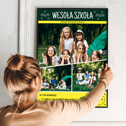Wesoła szkoła - plakat, spersonalizowany prezent dla dziecka - idamell.com