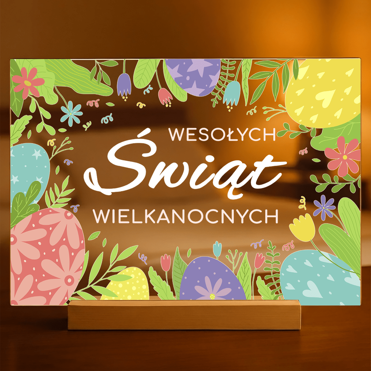 Wielkanocne życzenia - Druk na szkle, spersonalizowany prezent na Wielkanoc - idamell.com