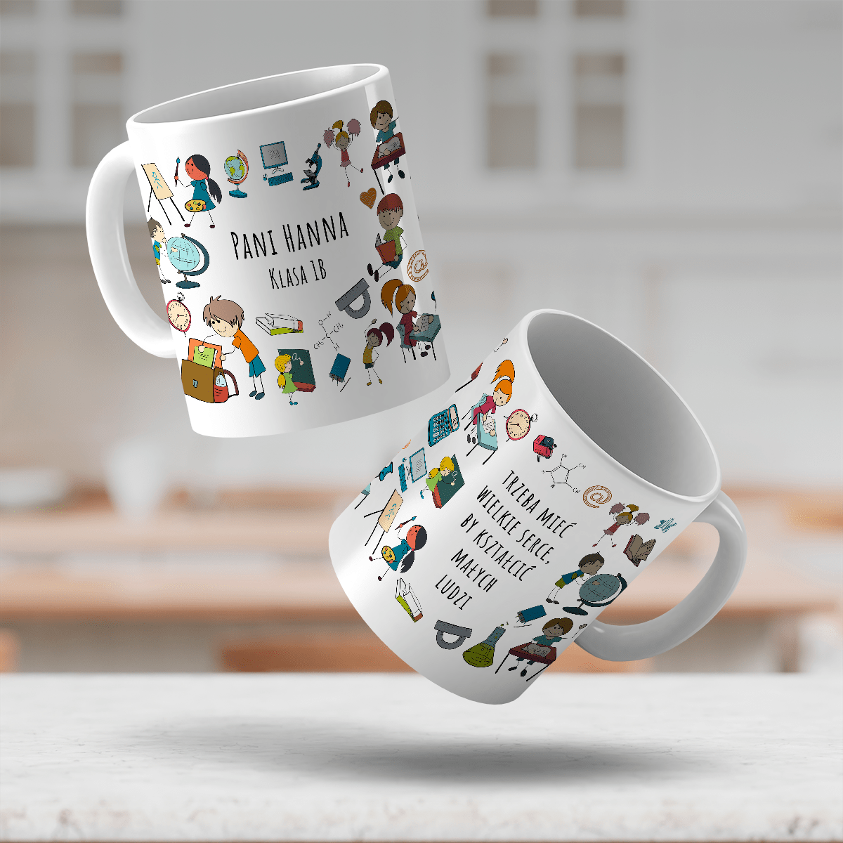 Wielkie serce - 1x Kubek z nadrukiem, spersonalizowany prezent dla nauczyciela - idamell.com