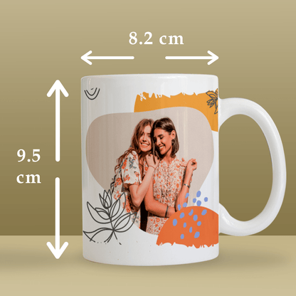Wisiorek + 2x kubek z nadrukiem PRZYJAŹŃ box 3 w 1 - zestaw prezentowy box, spersonalizowany prezent dla przyjaciółki - idamell.com
