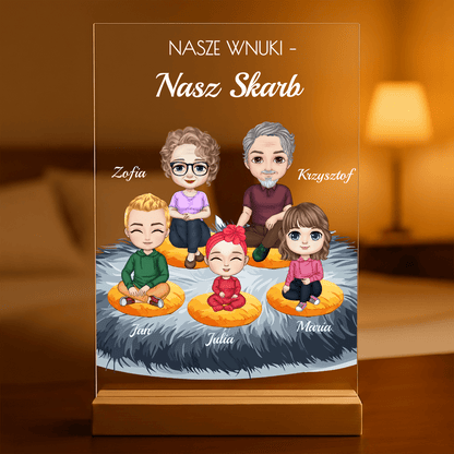 Wnuki to skarb Clipart - Druk na szkle, spersonalizowany prezent dla dziadków - idamell.com