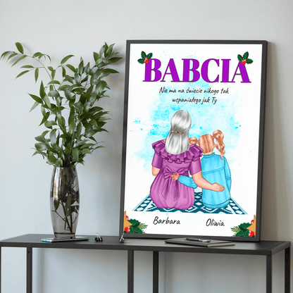 Wspaniała babcia Clipart - plakat, spersonalizowany prezent dla babci - idamell.com