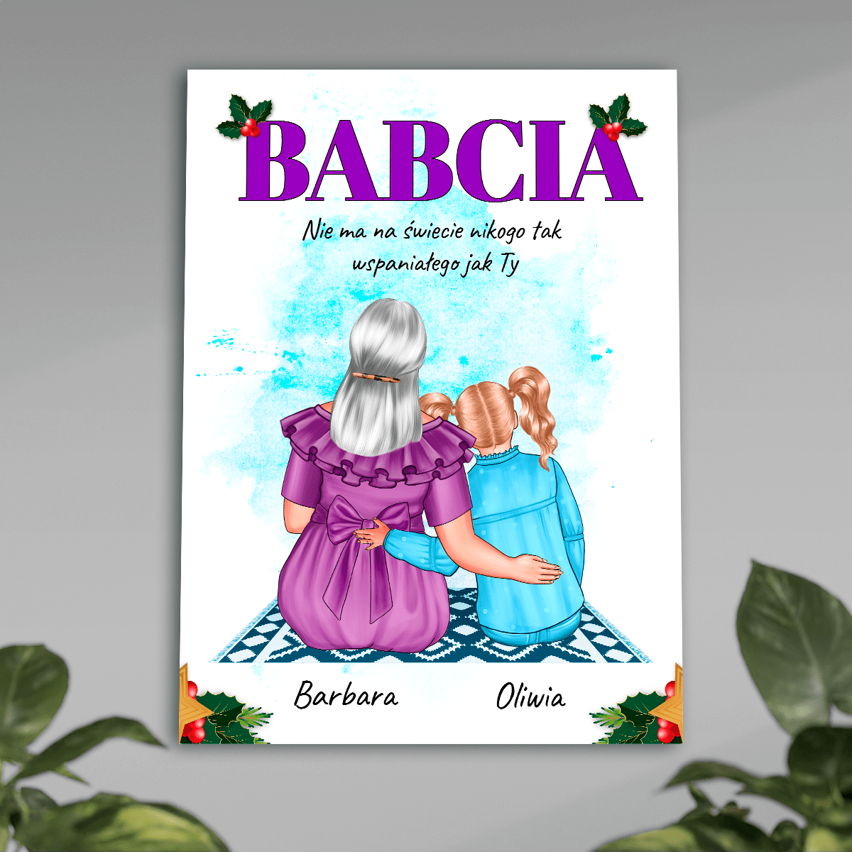 Wspaniała babcia Clipart - plakat, spersonalizowany prezent dla babci - idamell.com