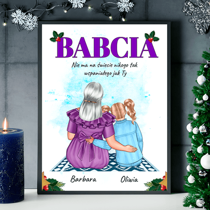 Wspaniała babcia Clipart - plakat, spersonalizowany prezent dla babci - idamell.com