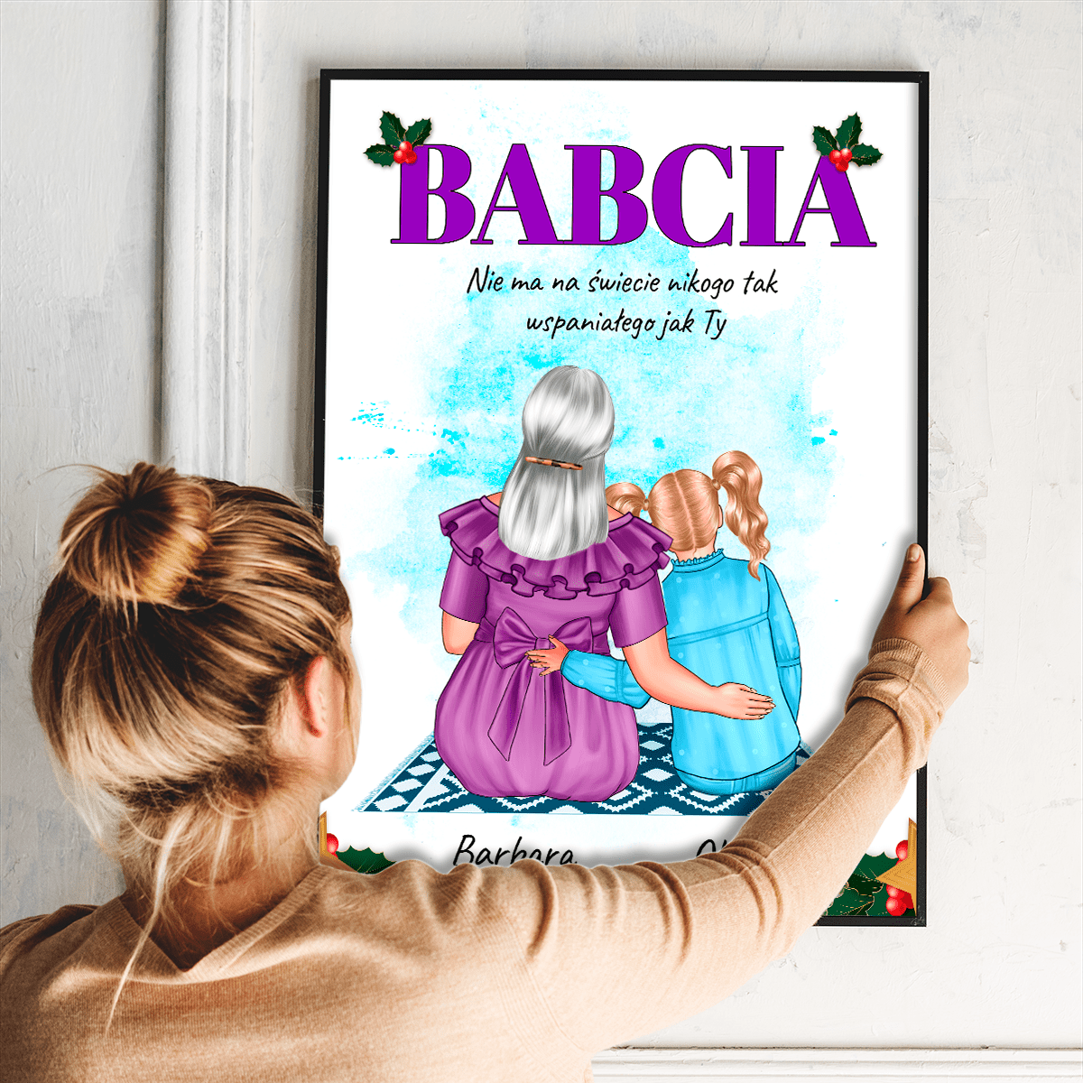 Wspaniała babcia Clipart - plakat, spersonalizowany prezent dla babci - idamell.com