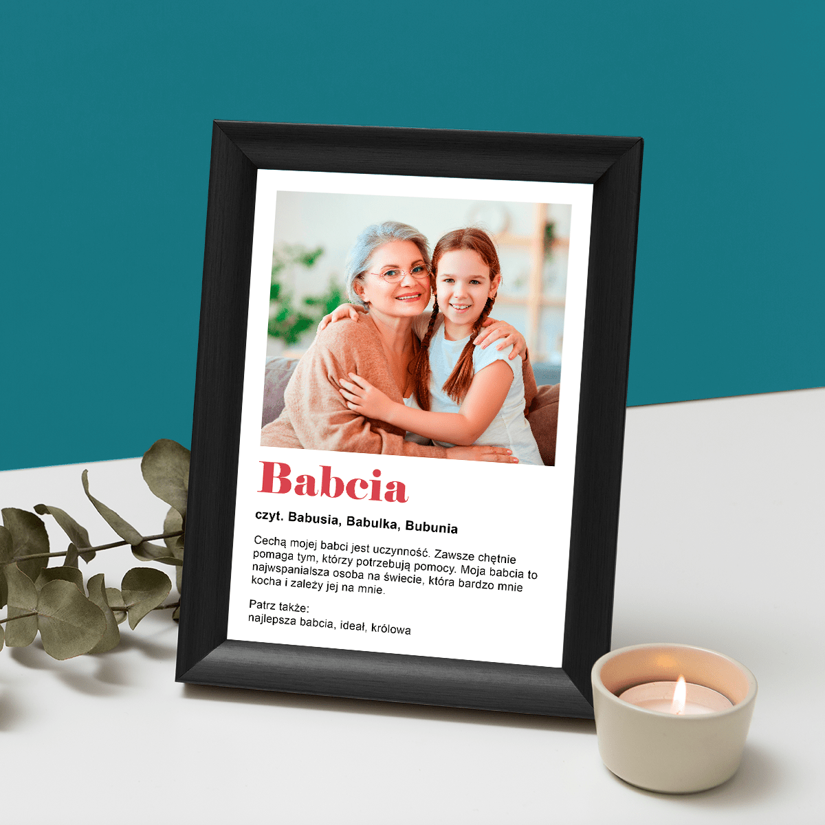 Wspaniała babcia - Druk na szkle, spersonalizowany prezent dla babci - idamell.com