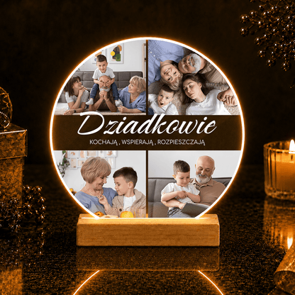 Wspaniali dziadkowie zdjęcia + napis - Druk na szkle, spersonalizowany prezent dla dziadków - idamell.com
