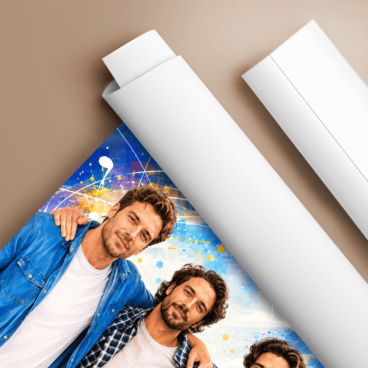 Wspólny portret przyjaciół - plakat, spersonalizowany prezent dla przyjaciela - idamell.com