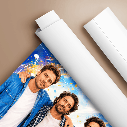 Wspólny portret przyjaciół - plakat, spersonalizowany prezent dla przyjaciela - idamell.com