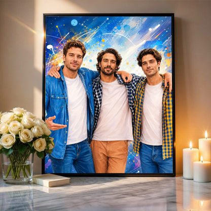 Wspólny portret przyjaciół - plakat, spersonalizowany prezent dla przyjaciela - idamell.com