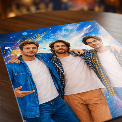 Wspólny portret przyjaciół - plakat, spersonalizowany prezent dla przyjaciela - idamell.com